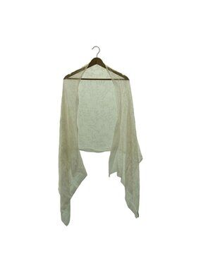 Chanel Coco Mark Silk-Blend Allover Shawl Ivory